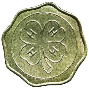 gold 4-H clover logo sticker
